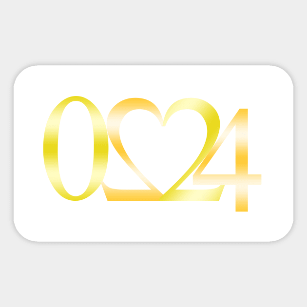 happy new year 2024 golden heart Sticker by Ratthi89
